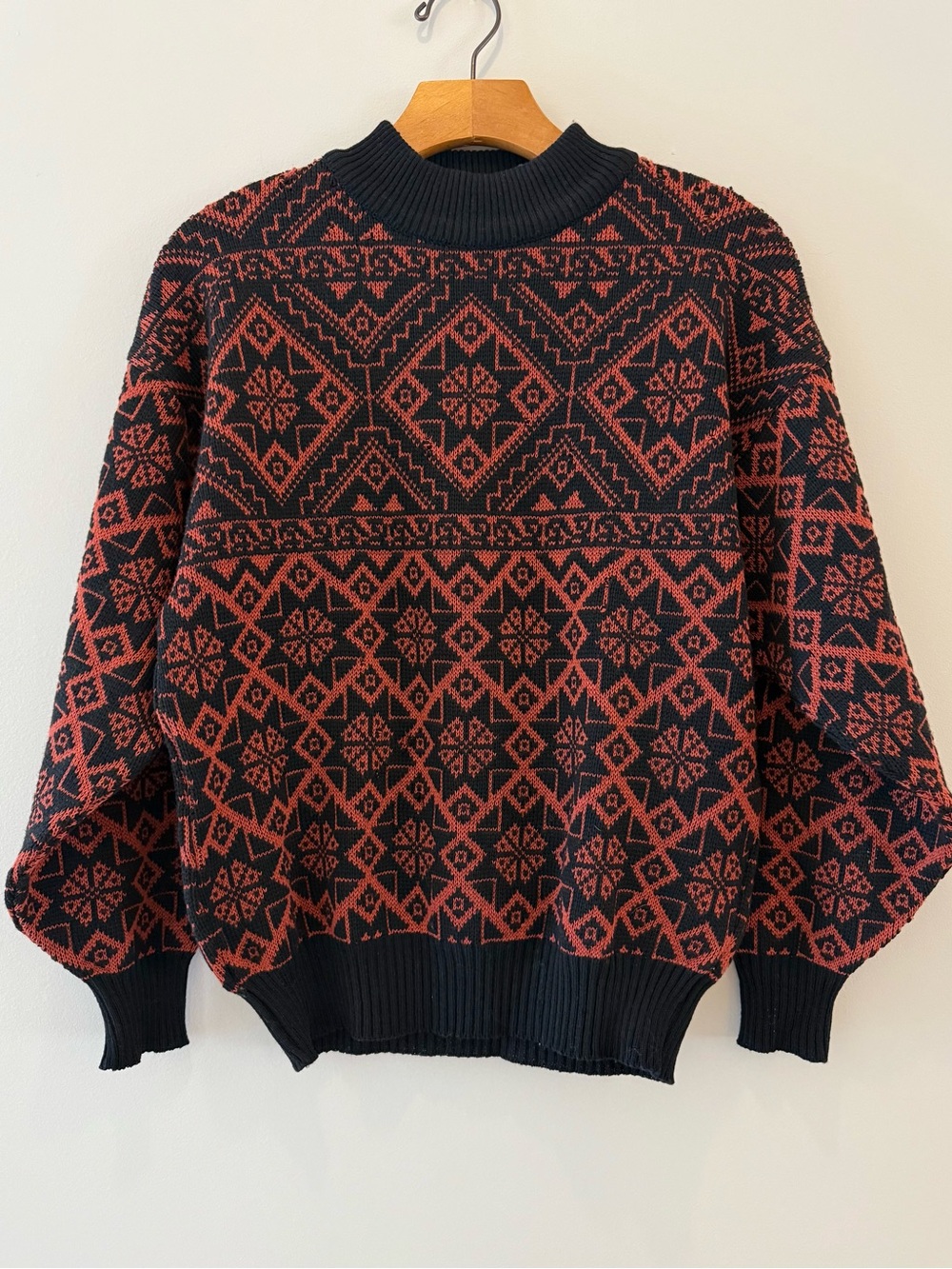 Vintage Demetre Fair Isle Lambswool Sweater Made in USA Medium